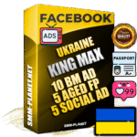 SUPER TRUST KING MAX Ukrainian Facebook Ad Accounts - 10 BM Ad Accounts + 5 Ad Accounts on King Profile + 5 aged Fan Pages with huge organic reach and active subscribers