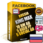 SUPER TRUST KING MAX Russian Facebook Ad Accounts - 10 BM Ad Accounts + 5 Ad Accounts on King Profile + 5 aged Fan Pages with huge organic reach and active subscribers
