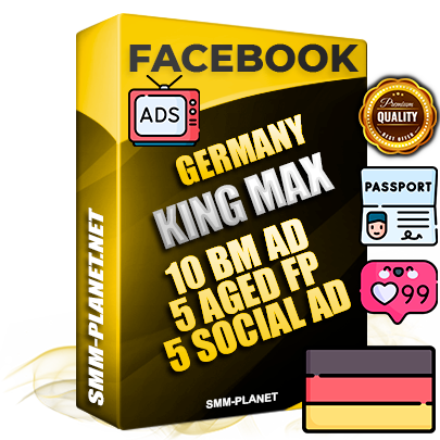 SUPER TRUST KING MAX German Facebook Ad Accounts - 10 BM Ad Accounts + 5 Ad Accounts on King Profile + 5 aged Fan Pages with huge organic reach and active subscribers