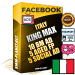 SUPER TRUST KING MAX Italian Facebook Ad Accounts - 10 BM Ad Accounts + 5 Ad Accounts on King Profile + 5 aged Fan Pages with huge organic reach and active subscribers