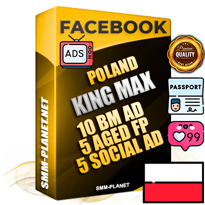 SUPER TRUST KING MAX Polish Facebook Ad Accounts - 10 BM Ad Accounts + 5 Ad Accounts on King Profile + 5 aged Fan Pages with huge organic reach and active subscribers