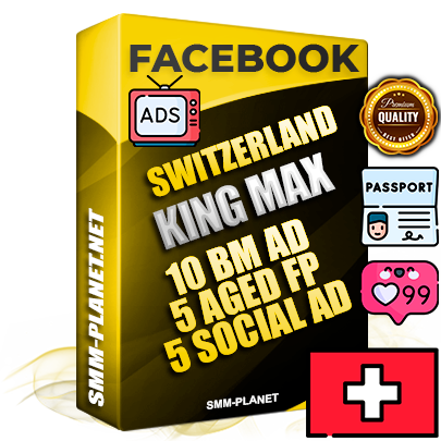 SUPER TRUST KING MAX Swiss Facebook Ad Accounts - 10 BM Ad Accounts + 5 Ad Accounts on King Profile + 5 aged Fan Pages with huge organic reach and active subscribers