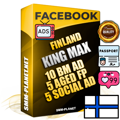 SUPER TRUST KING MAX Finnish Facebook Ad Accounts - 10 BM Ad Accounts + 5 Ad Accounts on King Profile + 5 aged Fan Pages with huge organic reach and active subscribers