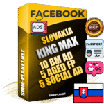 SUPER TRUST KING MAX Slovak Facebook Ad Accounts - 10 BM Ad Accounts + 5 Ad Accounts on King Profile + 5 aged Fan Pages with huge organic reach and active subscribers