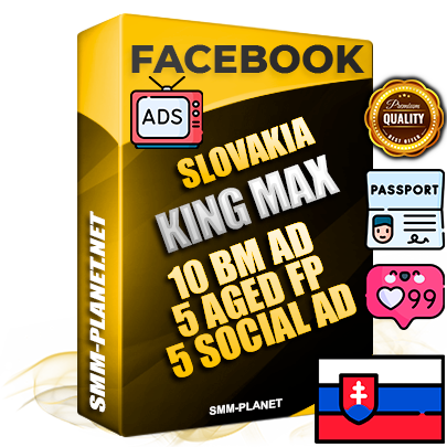 SUPER TRUST KING MAX Slovak Facebook Ad Accounts - 10 BM Ad Accounts + 5 Ad Accounts on King Profile + 5 aged Fan Pages with huge organic reach and active subscribers