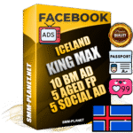 SUPER TRUST KING MAX Icelandic Facebook Ad Accounts - 10 BM Ad Accounts + 5 Ad Accounts on King Profile + 5 aged Fan Pages with huge organic reach and active subscribers