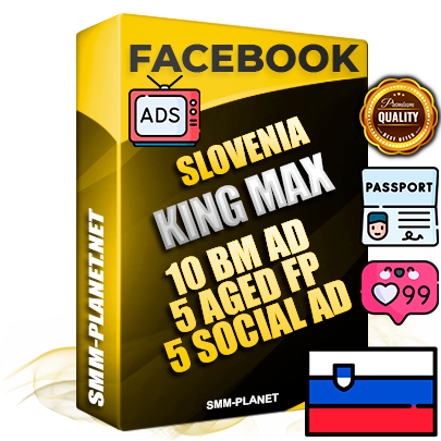 SUPER TRUST KING MAX Slovenian Facebook Ad Accounts - 10 BM Ad Accounts + 5 Ad Accounts on King Profile + 5 aged Fan Pages with huge organic reach and active subscribers