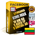 SUPER TRUST KING MAX Lithuanian Facebook Ad Accounts - 10 BM Ad Accounts + 5 Ad Accounts on King Profile + 5 aged Fan Pages with huge organic reach and active subscribers
