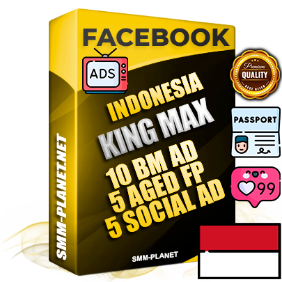 SUPER TRUST KING MAX Indonesian Facebook Ad Accounts - 10 BM Ad Accounts + 5 Ad Accounts on King Profile + 5 aged Fan Pages with huge organic reach and active subscribers