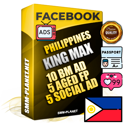 SUPER TRUST KING MAX Filipino Facebook Ad Accounts - 10 BM Ad Accounts + 5 Ad Accounts on King Profile + 5 aged Fan Pages with huge organic reach and active subscribers