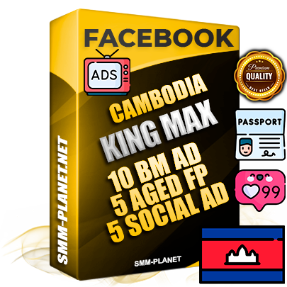 SUPER TRUST KING MAX Cambodian Facebook Ad Accounts - 10 BM Ad Accounts + 5 Ad Accounts on King Profile + 5 aged Fan Pages with huge organic reach and active subscribers