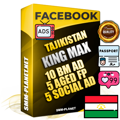 SUPER TRUST KING MAX Tajik Facebook Ad Accounts - 10 BM Ad Accounts + 5 Ad Accounts on King Profile + 5 aged Fan Pages with huge organic reach and active subscribers