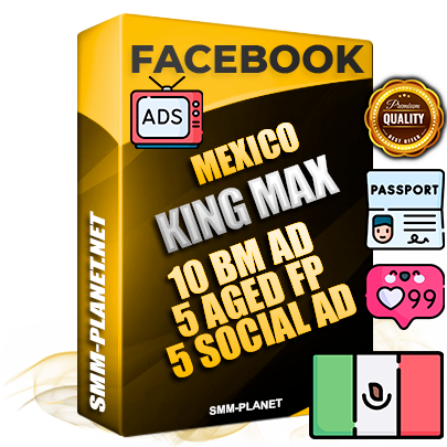 SUPER TRUST KING MAX Mexican Facebook Ad Accounts - 10 BM Ad Accounts + 5 Ad Accounts on King Profile + 5 aged Fan Pages with huge organic reach and active subscribers