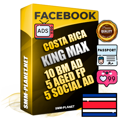 SUPER TRUST KING MAX Costa Rican Facebook Ad Accounts - 10 BM Ad Accounts + 5 Ad Accounts on King Profile + 5 aged Fan Pages with huge organic reach and active subscribers
