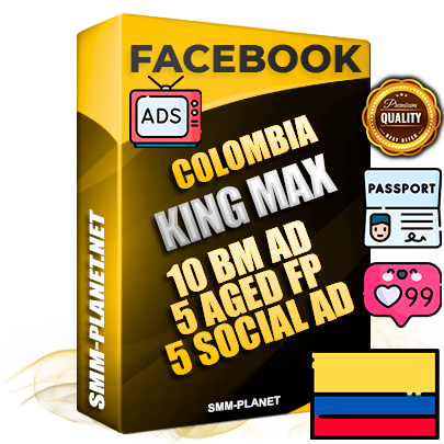 SUPER TRUST KING MAX Colombian Facebook Ad Accounts - 10 BM Ad Accounts + 5 Ad Accounts on King Profile + 5 aged Fan Pages with huge organic reach and active subscribers