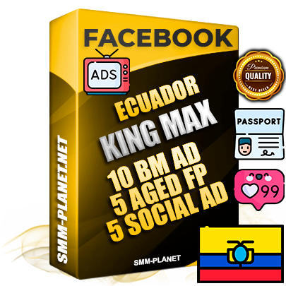 SUPER TRUST KING MAX Ecuadorian Facebook Ad Accounts - 10 BM Ad Accounts + 5 Ad Accounts on King Profile + 5 aged Fan Pages with huge organic reach and active subscribers