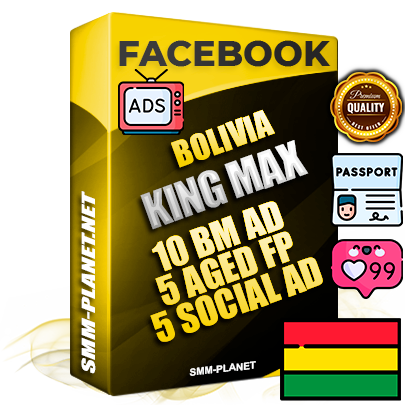 SUPER TRUST KING MAX Bolivian Facebook Ad Accounts - 10 BM Ad Accounts + 5 Ad Accounts on King Profile + 5 aged Fan Pages with huge organic reach and active subscribers