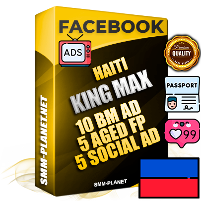 SUPER TRUST KING MAX Haitian Facebook Ad Accounts - 10 BM Ad Accounts + 5 Ad Accounts on King Profile + 5 aged Fan Pages with huge organic reach and active subscribers