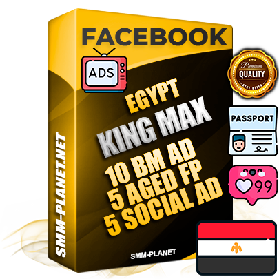 SUPER TRUST KING MAX Egyptian Facebook Ad Accounts - 10 BM Ad Accounts + 5 Ad Accounts on King Profile + 5 aged Fan Pages with huge organic reach and active subscribers