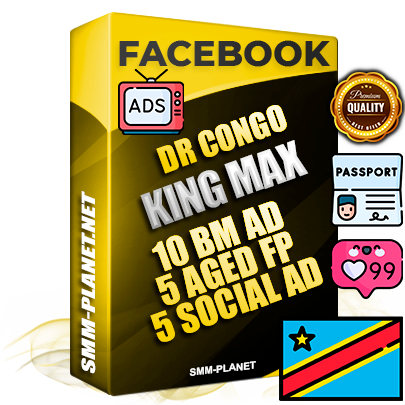 SUPER TRUST KING MAX DR Congo Facebook Ad Accounts - 10 BM Ad Accounts + 5 Ad Accounts on King Profile + 5 aged Fan Pages with huge organic reach and active subscribers