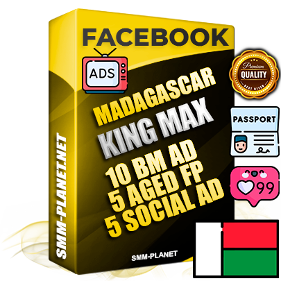 SUPER TRUST KING MAX Madagascar Facebook Ad Accounts - 10 BM Ad Accounts + 5 Ad Accounts on King Profile + 5 aged Fan Pages with huge organic reach and active subscribers