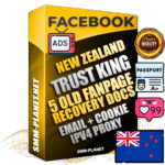 SUPER TRUST KING New Zealand Facebook Ad Accounts - Added 5 aged Facebook Fan Pages