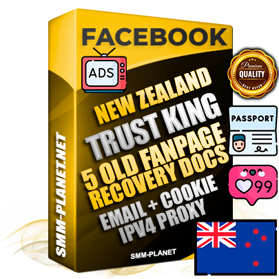 SUPER TRUST KING New Zealand Facebook Ad Accounts - Added 5 aged Facebook Fan Pages