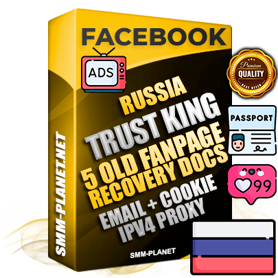 SUPER TRUST KING Russian Facebook Ad Accounts - Added 5 aged Facebook Fan Pages