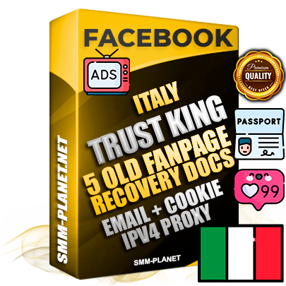 SUPER TRUST KING Italian Facebook Ad Accounts - Added 5 aged Facebook Fan Pages