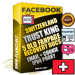 SUPER TRUST KING Swiss Facebook Ad Accounts - Added 5 aged Facebook Fan Pages