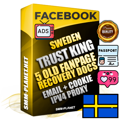 SUPER TRUST KING Swedish Facebook Ad Accounts - Added 5 aged Facebook Fan Pages
