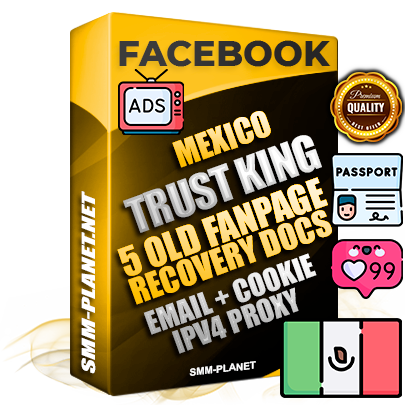 SUPER TRUST KING Mexican Facebook Ad Accounts - Added 5 aged Facebook Fan Pages