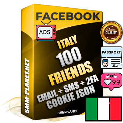Elite Italian PREMIUM Handcrafted Facebook Accounts - 100 Authentic Live Friends with High Trust for Ads