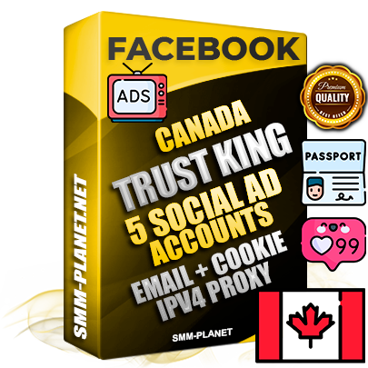 SUPER TRUST KING Canadian Facebook Ad Accounts - 5 Ad Accounts on King Profile
