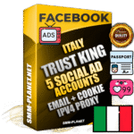 SUPER TRUST KING Italian Facebook Ad Accounts - 5 Ad Accounts on King Profile