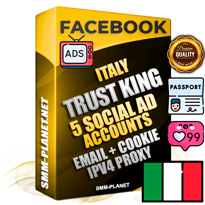 SUPER TRUST KING Italian Facebook Ad Accounts - 5 Ad Accounts on King Profile
