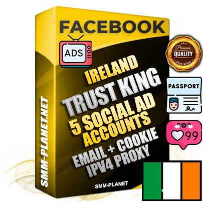 SUPER TRUST KING Irish Facebook Ad Accounts - 5 Ad Accounts on King Profile