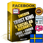 SUPER TRUST KING Swedish Facebook Ad Accounts - 5 Ad Accounts on King Profile