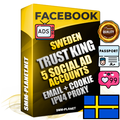 SUPER TRUST KING Swedish Facebook Ad Accounts - 5 Ad Accounts on King Profile