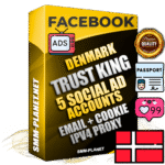 SUPER TRUST KING Danish Facebook Ad Accounts - 5 Ad Accounts on King Profile