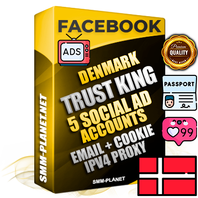 SUPER TRUST KING Danish Facebook Ad Accounts - 5 Ad Accounts on King Profile