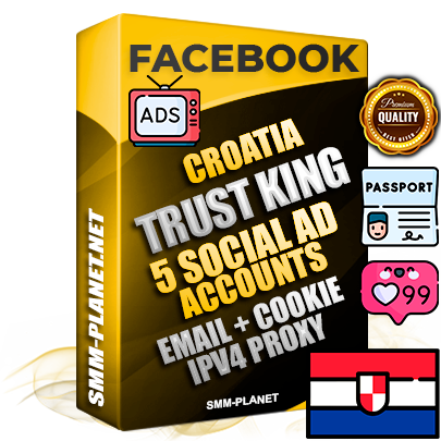 SUPER TRUST KING Croatian Facebook Ad Accounts - 5 Ad Accounts on King Profile