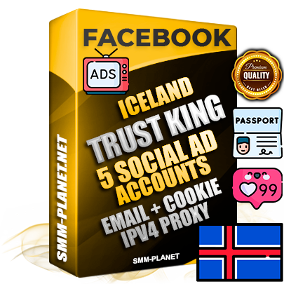 SUPER TRUST KING Icelandic Facebook Ad Accounts - 5 Ad Accounts on King Profile