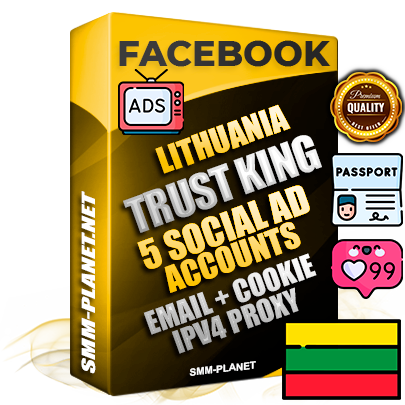 SUPER TRUST KING Lithuanian Facebook Ad Accounts - 5 Ad Accounts on King Profile