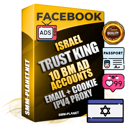 SUPER TRUST KING Israeli Facebook Ad Accounts - 10 BM Ad Accounts