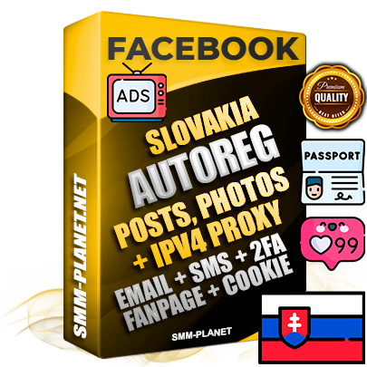 Ultimate Slovak PREMIUM AutoReg Facebook Accounts - Fully Loaded (Posts : Multi-Photos : Info)