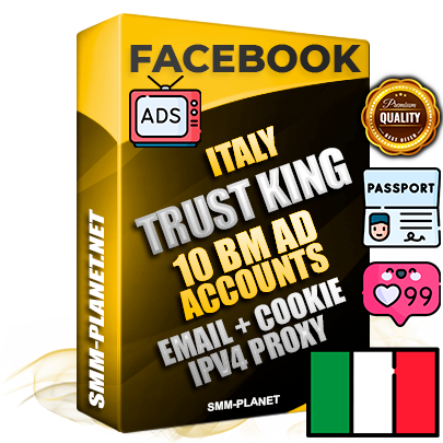 SUPER TRUST KING Italian Facebook Ad Accounts - 10 BM Ad Accounts