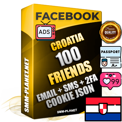 Elite Croatian PREMIUM Handcrafted Facebook Accounts - 100 Authentic Live Friends with High Trust for Ads