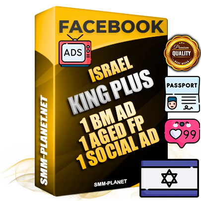SUPER TRUST KING PLUS Israeli Facebook Ad Accounts - 1 BM Ad Accounts + 1 Ad Accounts on King Profile + 1 aged Fan Pages with huge organic reach and active subscribers