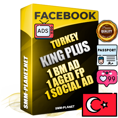 SUPER TRUST KING PLUS Turkish Facebook Ad Accounts - 1 BM Ad Accounts + 1 Ad Accounts on King Profile + 1 aged Fan Pages with huge organic reach and active subscribers